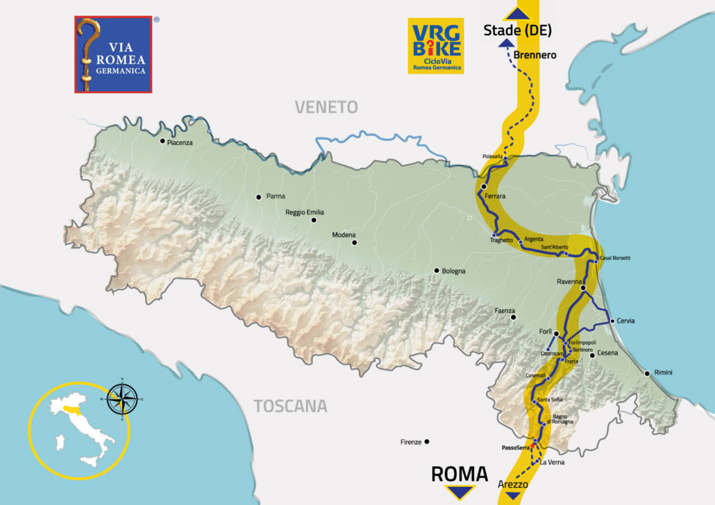 Via Romea Map Via Romea Germanica - Romea Bike